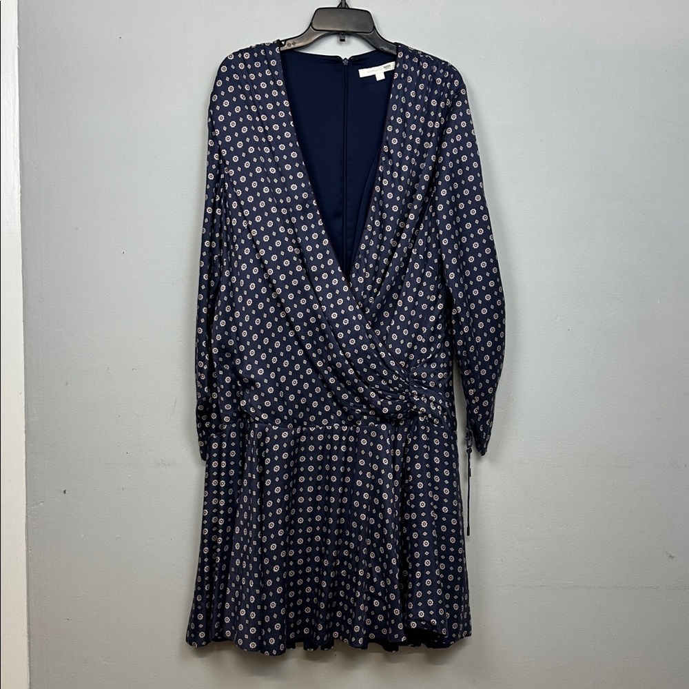 JONATHAN SIMKHAI Blue Pink Scarf Print Ruffle Mini Dress Sz 16 - Picture 6 of 13